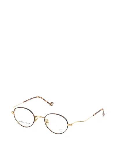Eyepetizer Lion Round-frame Glasses In Gold