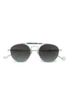 Eyepetizer Metal Round Sunglasses In Green