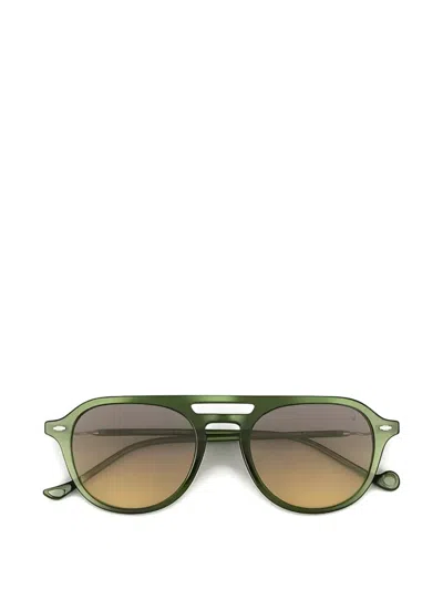 Eyepetizer Namsan Round-frame Sunglasses In Green