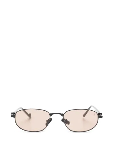 Eyepetizer Riad Oval-frame Sunglasses In Black