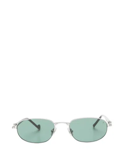 Eyepetizer Riad Oval-frame Sunglasses In Silver
