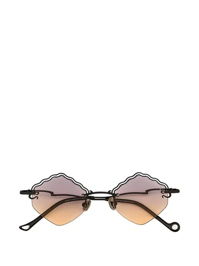 Eyepetizer Seine Scalloped-edges Sunglasses In Black