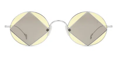 Eyepetizer Square C.1-7 Men's Sunglasses Silver Size 49