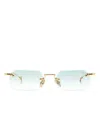 Eyepetizer Square-frame Gradient-lenses Sunglasses In Gold