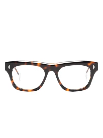 Eyepetizer Tortoiseshell-effect Round-frame Glasses In Brown