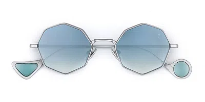 Eyepetizer Zubizuri C.1-26f Men's Sunglasses Silver Size 48