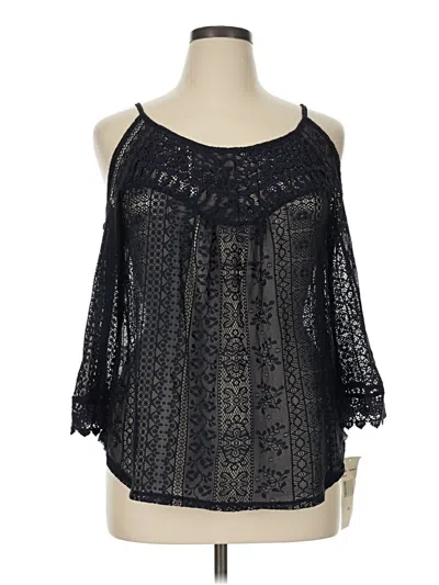 Pre-owned Eyeshadow 3/4 Sleeve Blouse In Black