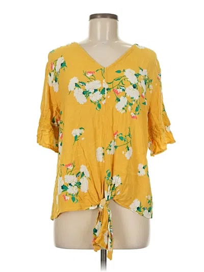 Pre-owned Eyeshadow 3/4 Sleeve Blouse In Yellow