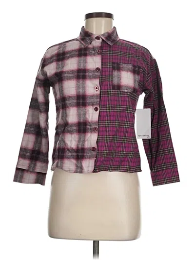 Pre-owned Eyeshadow 3/4 Sleeve Button Down Shirt In Purple