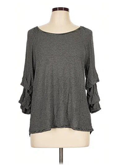 Pre-owned Eyeshadow 3/4 Sleeve Top Gray Cold Shoulder Neckline Tops