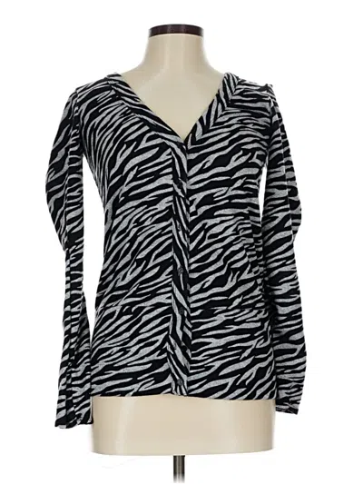 Pre-owned Eyeshadow Long Sleeve Blouse In Black