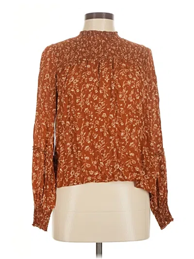 Pre-owned Eyeshadow Long Sleeve Blouse In Brown