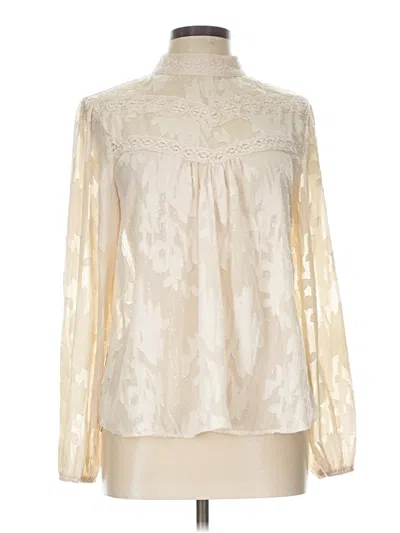 Pre-owned Eyeshadow Long Sleeve Blouse In Ivory