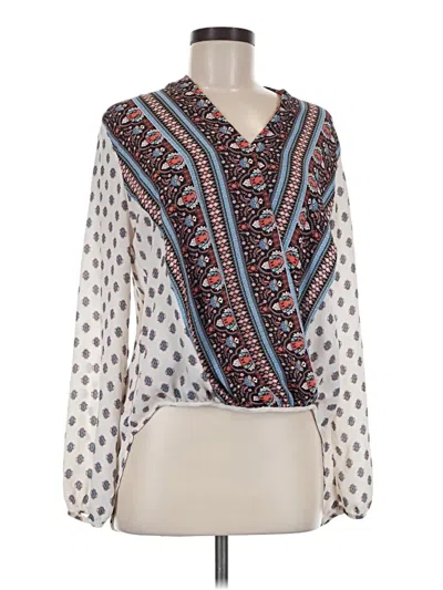 Pre-owned Eyeshadow Long Sleeve Blouse In Ivory