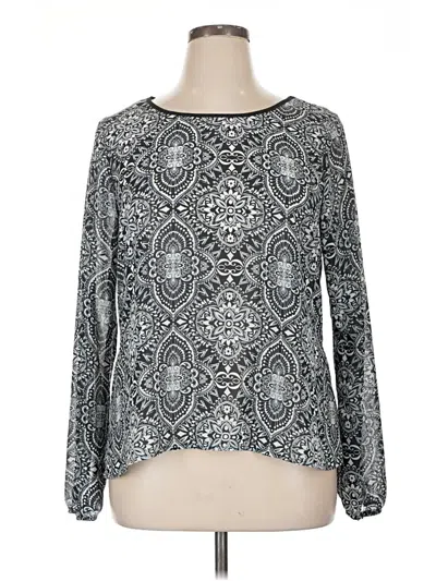 Pre-owned Eyeshadow Long Sleeve Blouse In Silver