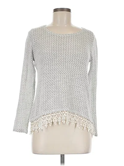 Pre-owned Eyeshadow Long Sleeve Top Gray Boatneck Tops