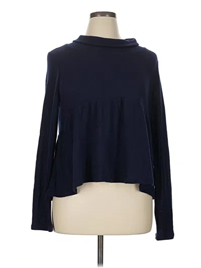 Eyeshadow Long Sleeve Turtleneck In Blue