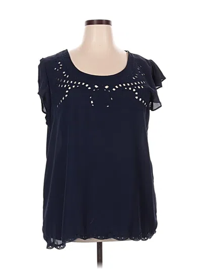 Pre-owned Eyeshadow Short Sleeve Blouse In Blue