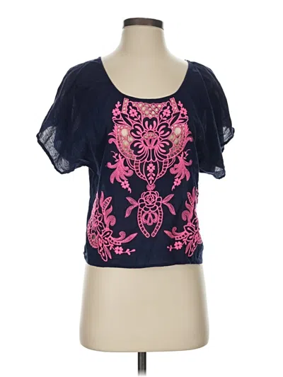 Pre-owned Eyeshadow Short Sleeve Blouse In Blue