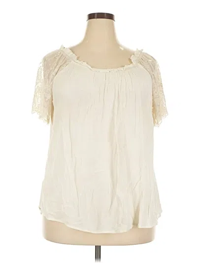 Pre-owned Eyeshadow Short Sleeve Blouse In Ivory
