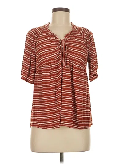 Pre-owned Eyeshadow Short Sleeve Blouse In Red