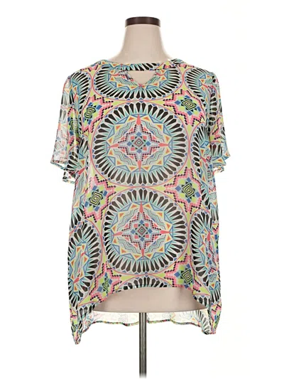 Pre-owned Eyeshadow Short Sleeve Blouse In Silver