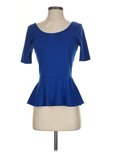 Pre-owned Eyeshadow Short Sleeve Top Blue Sweetheart Neckline Tops