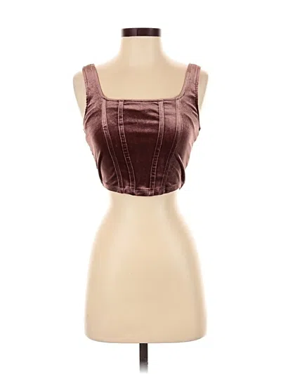 Pre-owned Eyeshadow Sleeveless Top Burgundy Square Neckline Tops