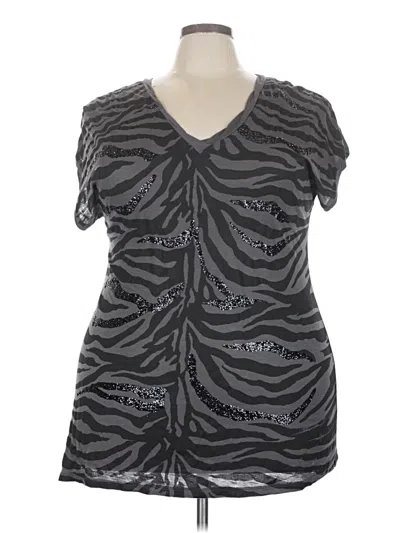 Pre-owned Eyeshadow Sleeveless Top Silver V Neck Tops