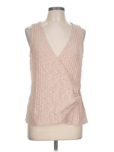 Pre-owned Eyeshadow Tank Top Tan Plunge Neckline Tops