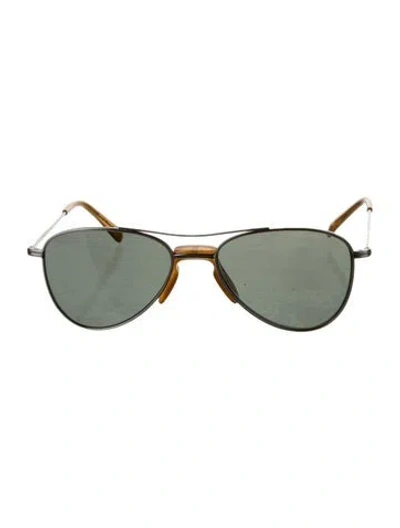 Pre-owned Eyevan 7285 Aviator Mirrored Sunglasses In Silver
