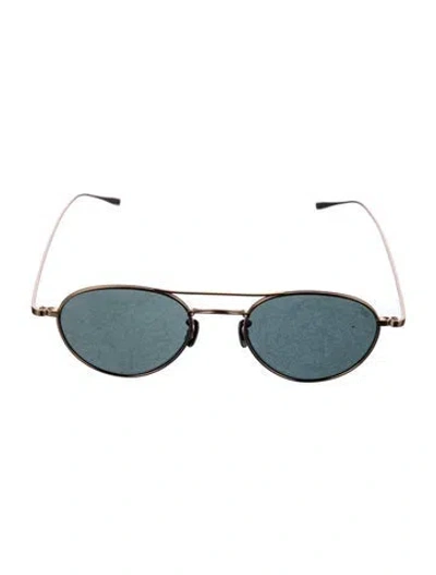 Pre-owned Eyevan 7285 Aviator Tinted Sunglasses In Gold