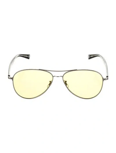 Pre-owned Eyevan 7285 Aviator Tinted Sunglasses In Silver