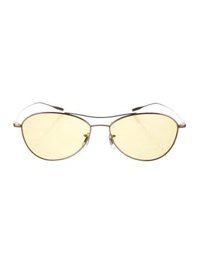 Pre-owned Eyevan 7285 Aviator Tinted Sunglasses In Yellow