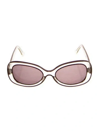 Pre-owned Eyevan 7285 Cat-eye Tinted Sunglasses In Black