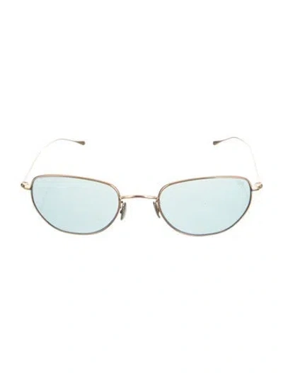 Pre-owned Eyevan 7285 Cat-eye Tinted Sunglasses In Gold