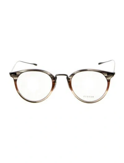 Pre-owned Eyevan 7285 Maloof Round Eyeglasses In Brown