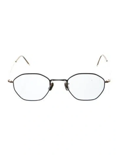 Pre-owned Eyevan 7285 Round Clear Sunglasses In Blue/gold