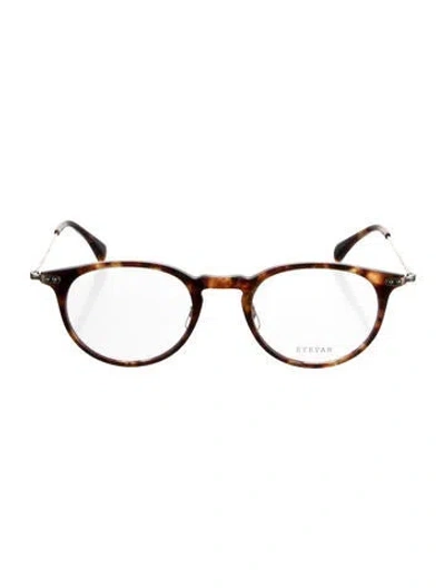 Pre-owned Eyevan 7285 Round Eyeglasses W/ Tags In Brown