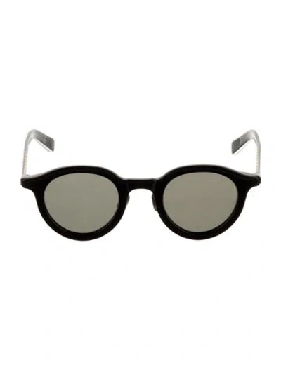 Pre-owned Eyevan 7285 Round Mirrored Sunglasses In Black