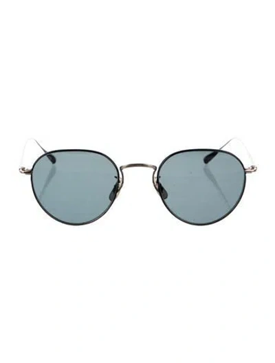 Pre-owned Eyevan 7285 Round Mirrored Sunglasses In Gold