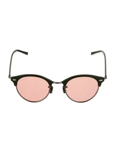 Pre-owned Eyevan 7285 Round Mirrored Sunglasses In Green