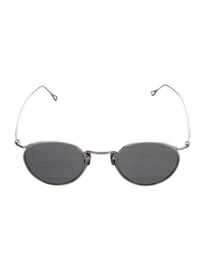 Pre-owned Eyevan 7285 Round Mirrored Sunglasses In Silver