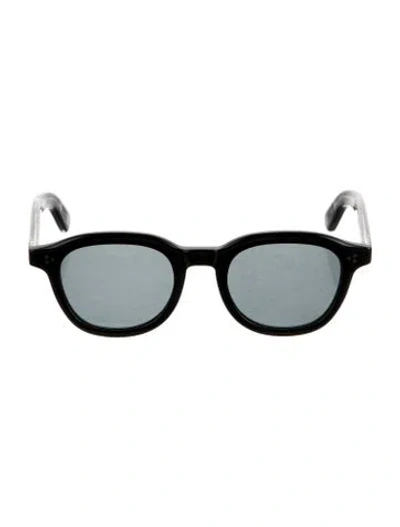 Pre-owned Eyevan 7285 Round Tinted Sunglasses In Black