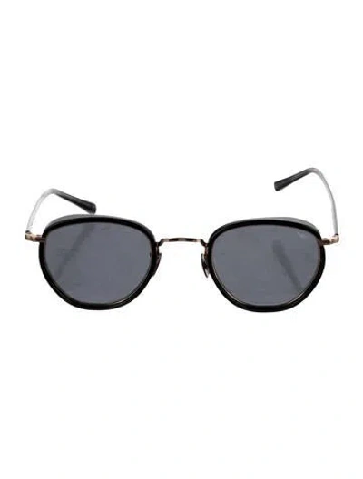 Pre-owned Eyevan 7285 Round Tinted Sunglasses In Black