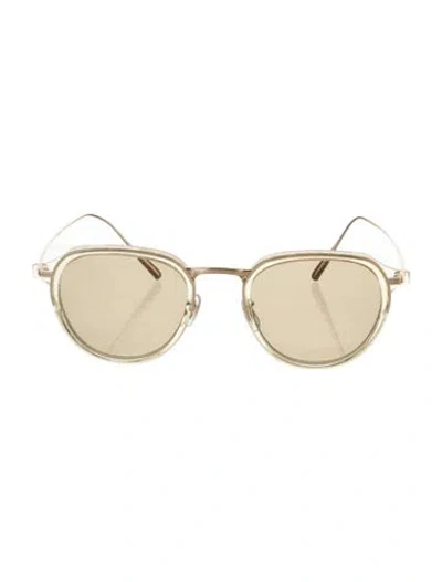 Pre-owned Eyevan 7285 Round Tinted Sunglasses In Gold
