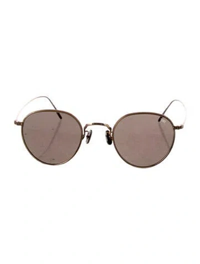 Pre-owned Eyevan 7285 Round Tinted Sunglasses In Gold