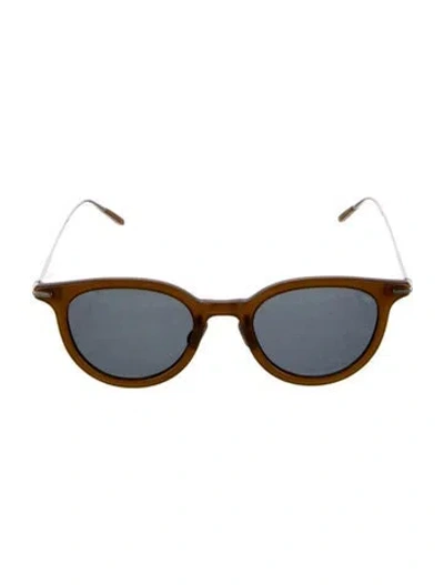 Pre-owned Eyevan 7285 Rue Marbeuf Round Sunglasses In Brown