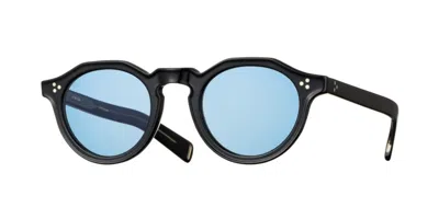 Eyevan Mason-sun-e Pbk-blu Occhiali Da Sole Neri Per Uomo In Black