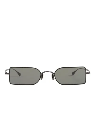Eyevan7285 Rectangle Bridge Sunglasses In Black